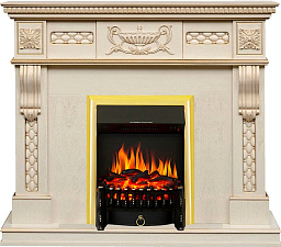 Royal Flame Corsica с очагом Fobos FX Brass слоновая кость с патиной