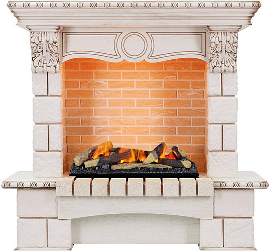 Dimplex Pierre Luxe очаг Cassette 600 LNH-INT (с дровами) слоновая кость/шампань угловой_5